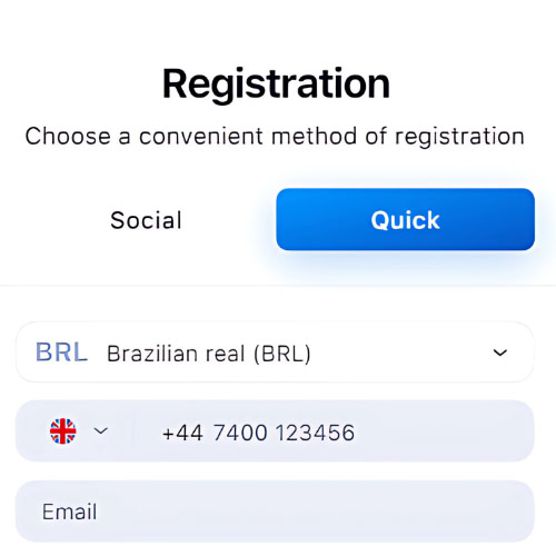 Register for an account