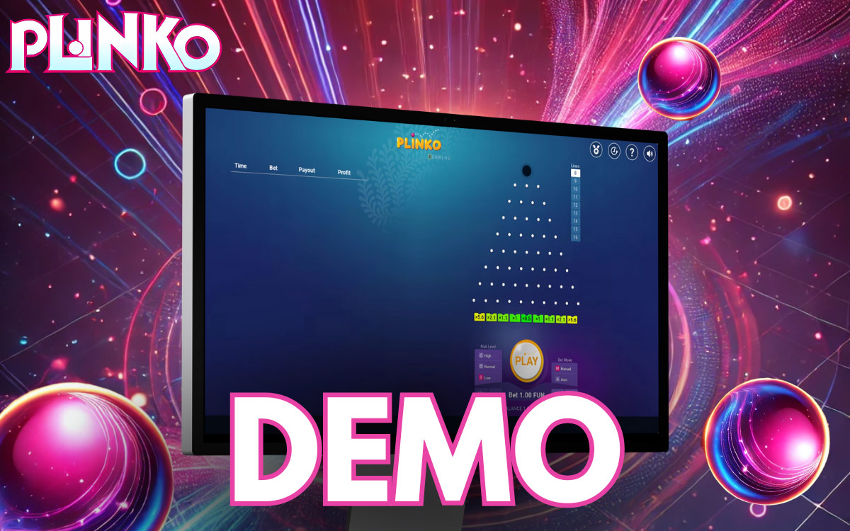 Plinko has a game in demo mode